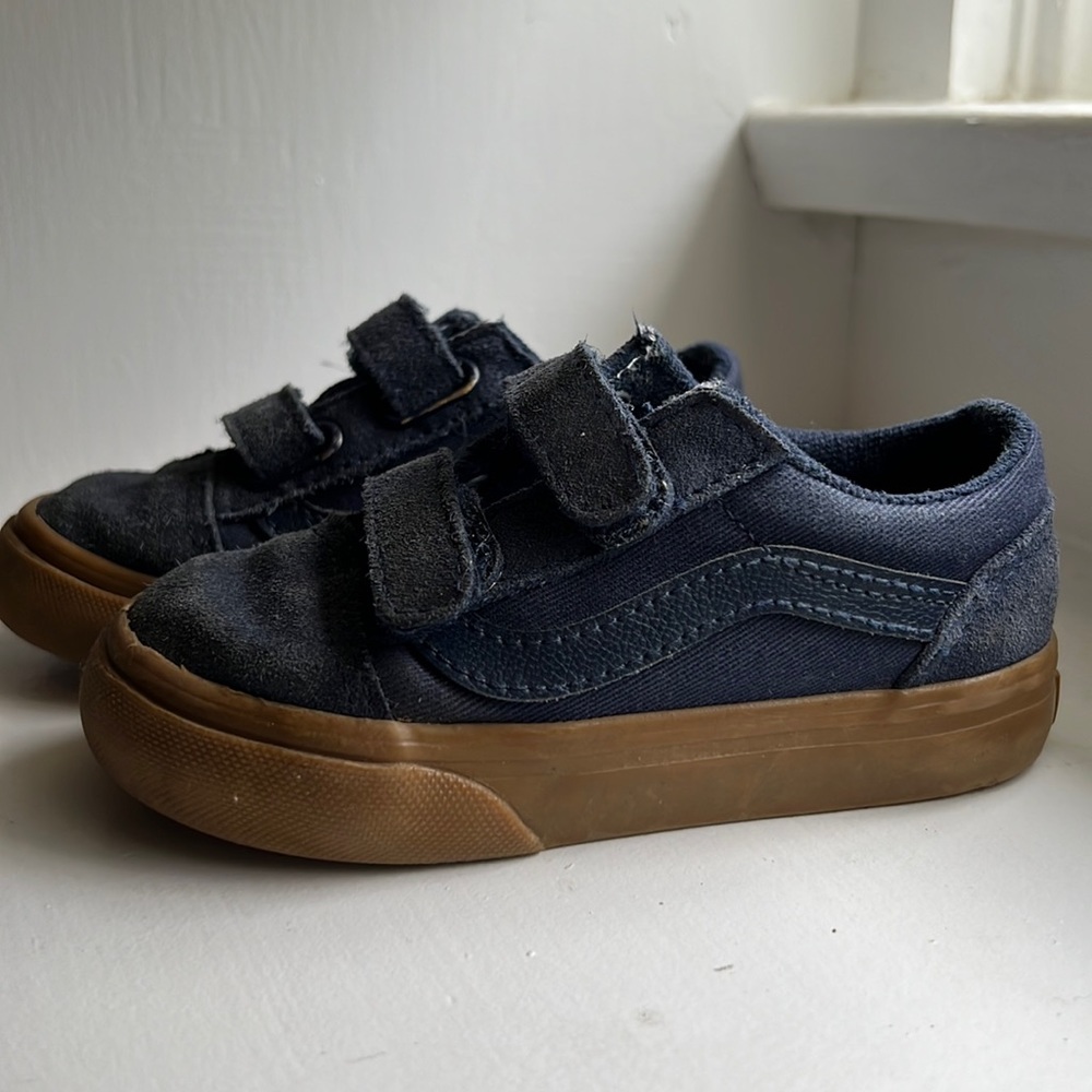 Blue suede toddler boys vans